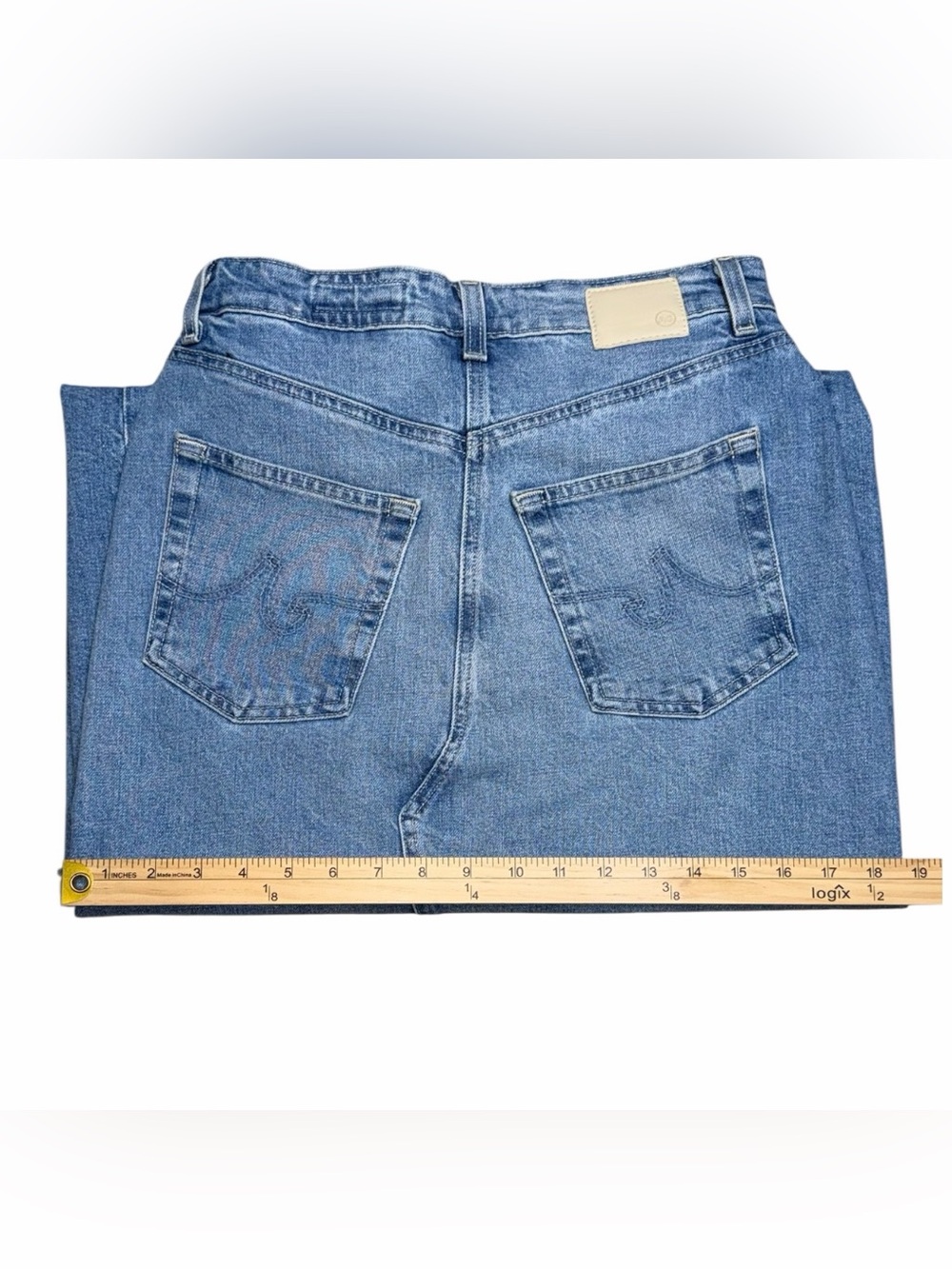 AG Adriano Goldschmied Contour 360 Denim Maxi Skirt Size 28 High Rise Back Slit - Picture 8 of 13